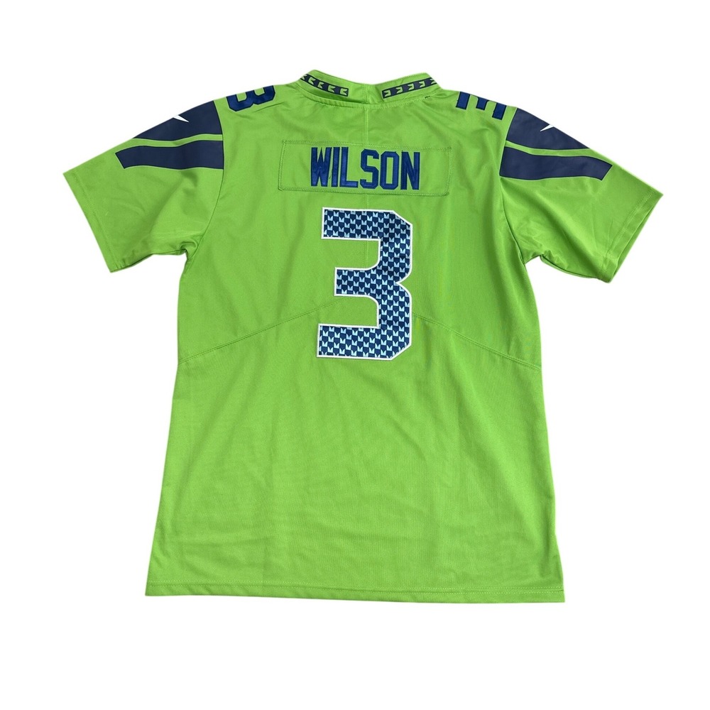 Nike Seattle Seahawks Russell Wilson 3 Jersey Mens S Action Green NFL Football